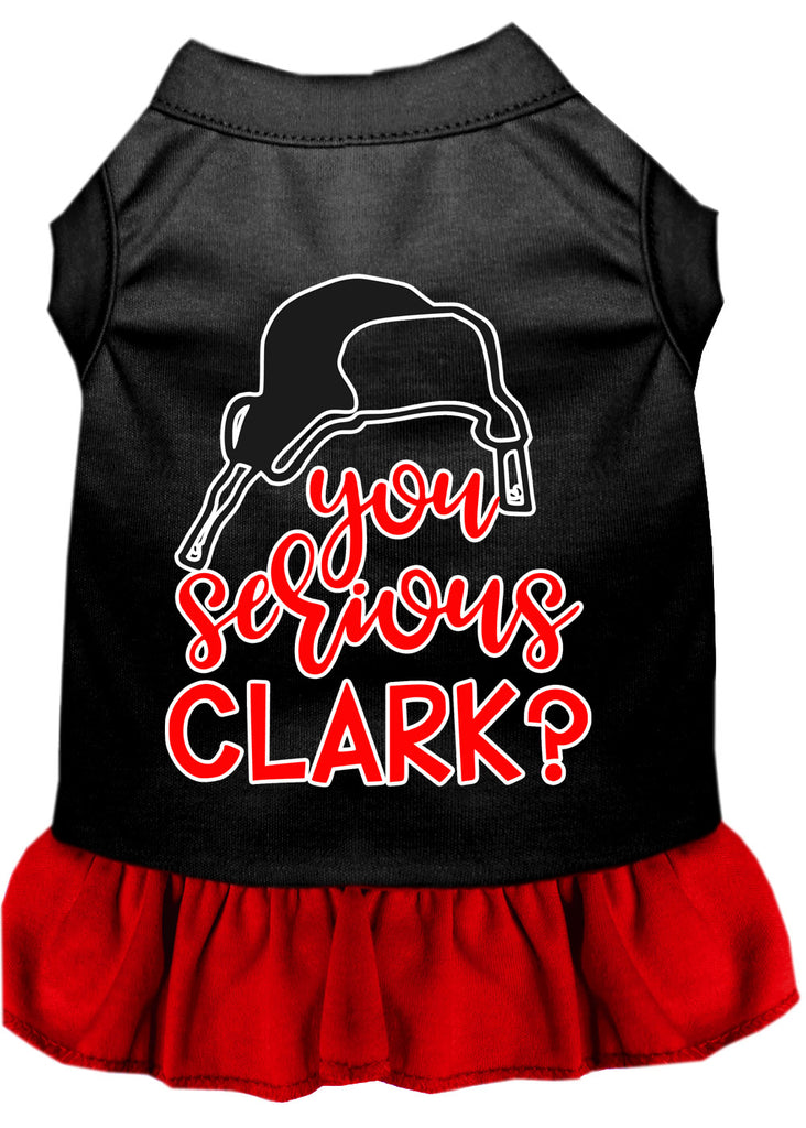 You Serious Clark? Screen Print Dog Dress Black With Red Xl