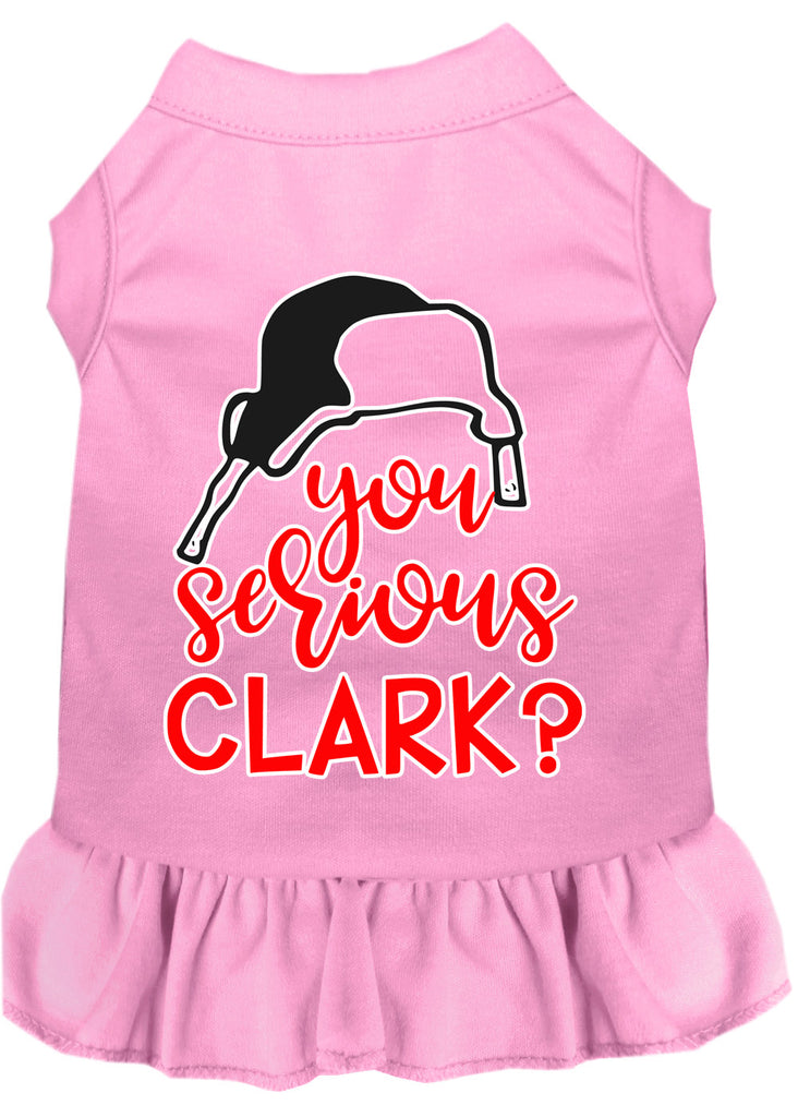 You Serious Clark? Screen Print Dog Dress Light Pink 4x