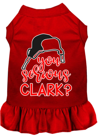 You Serious Clark? Screen Print Dog Dress Red 4x