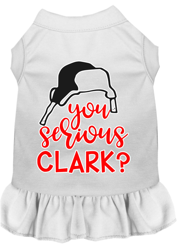 You Serious Clark? Screen Print Dog Dress White 4x