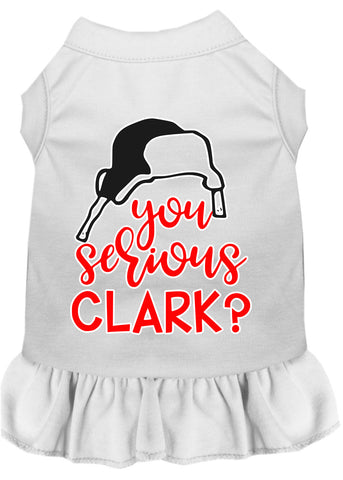 You Serious Clark? Screen Print Dog Dress White Xs