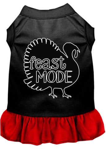 Feast Mode Screen Print Dog Dress Black With Red Lg