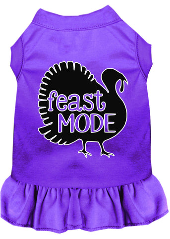 Feast Mode Screen Print Dog Dress Purple 4x