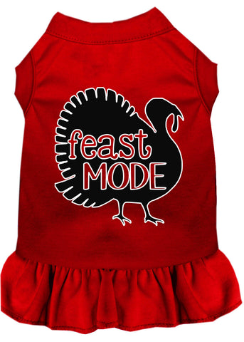 Feast Mode Screen Print Dog Dress Red 4x