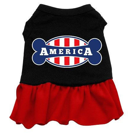 Bonely in America Screen Print Dress Black with Red Med (12)