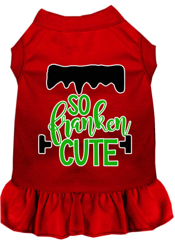 So Franken Cute Screen Print Dog Dress Red 4x