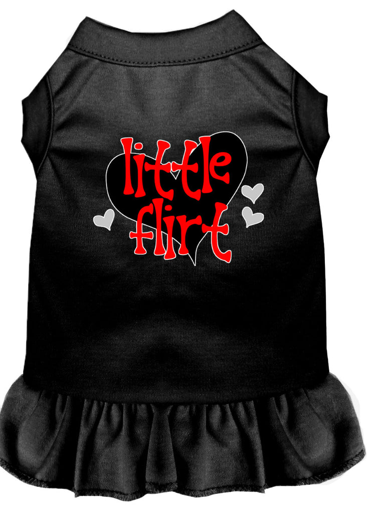 Little Flirt Screen Print Dog Dress Black 4x