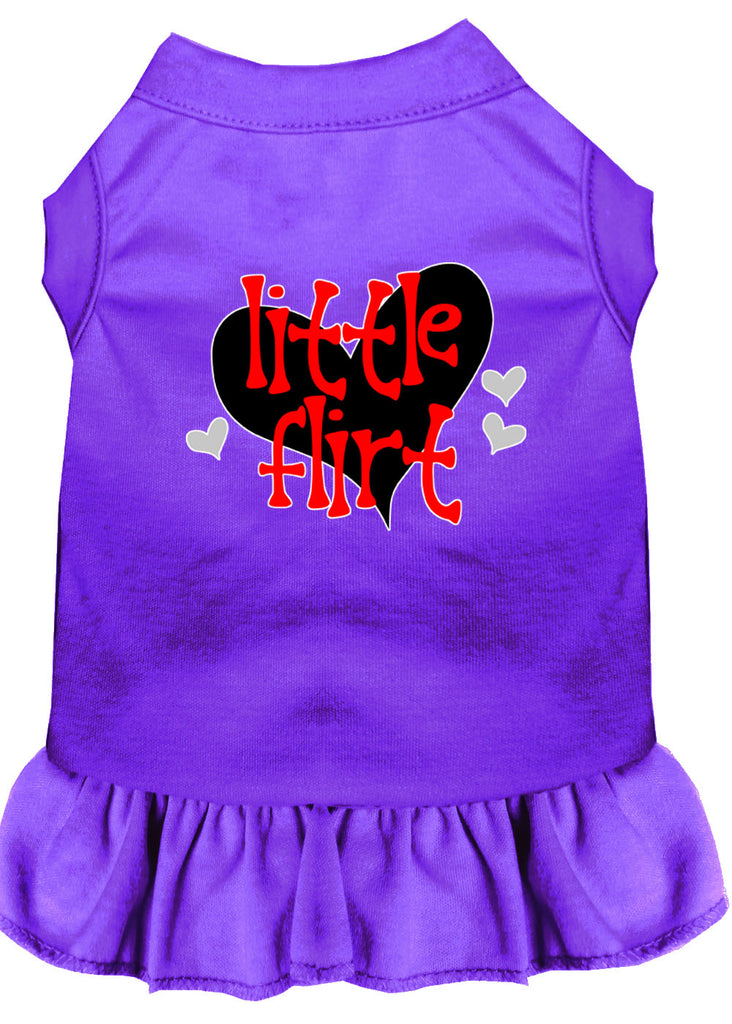 Little Flirt Screen Print Dog Dress Purple Xl