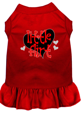 Little Flirt Screen Print Dog Dress Red Med