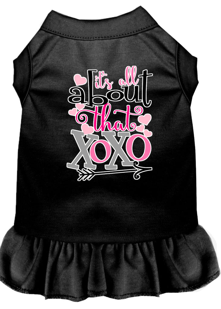 All About The Xoxo Screen Print Dog Dress Black Med