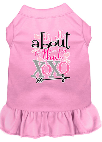 All About The Xoxo Screen Print Dog Dress Light Pink Xl