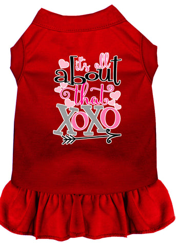 All About The Xoxo Screen Print Dog Dress Red Med