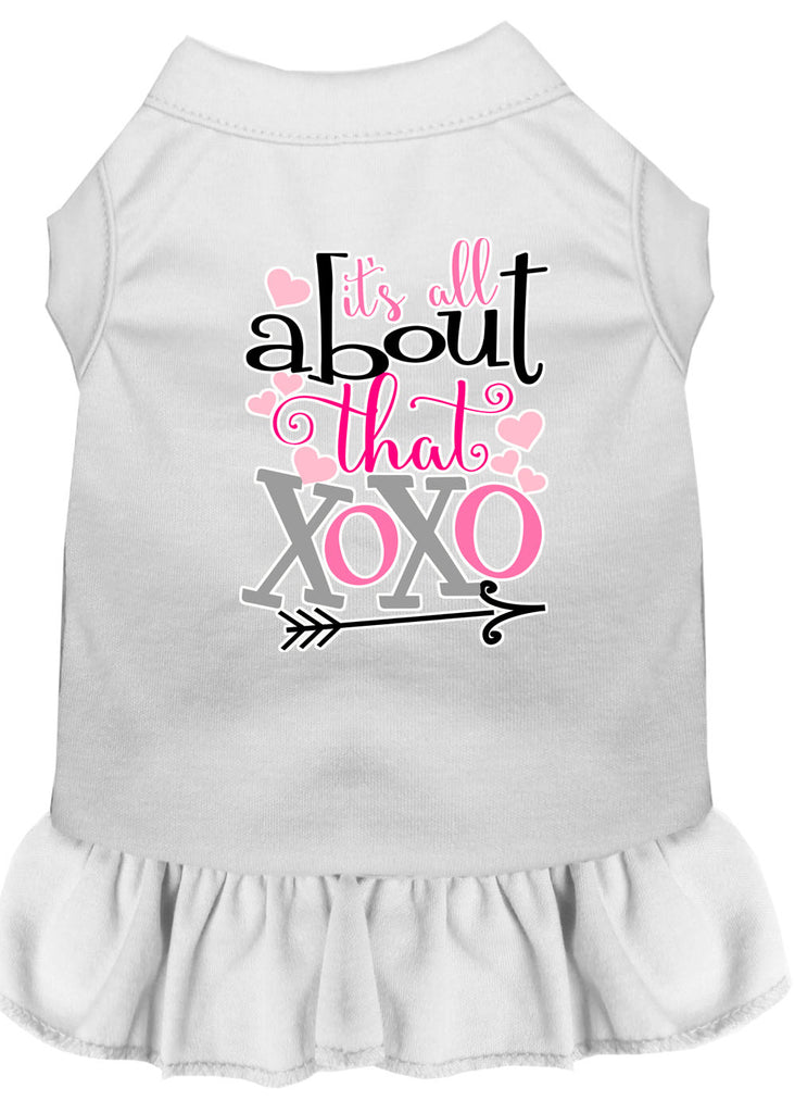 All About The Xoxo Screen Print Dog Dress White 4x