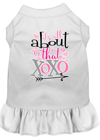 All About The Xoxo Screen Print Dog Dress White Med