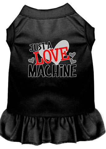 Love Machine Screen Print Dog Dress Black 4x