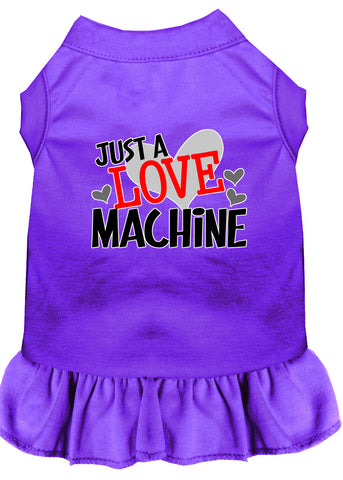 Love Machine Screen Print Dog Dress Purple Lg