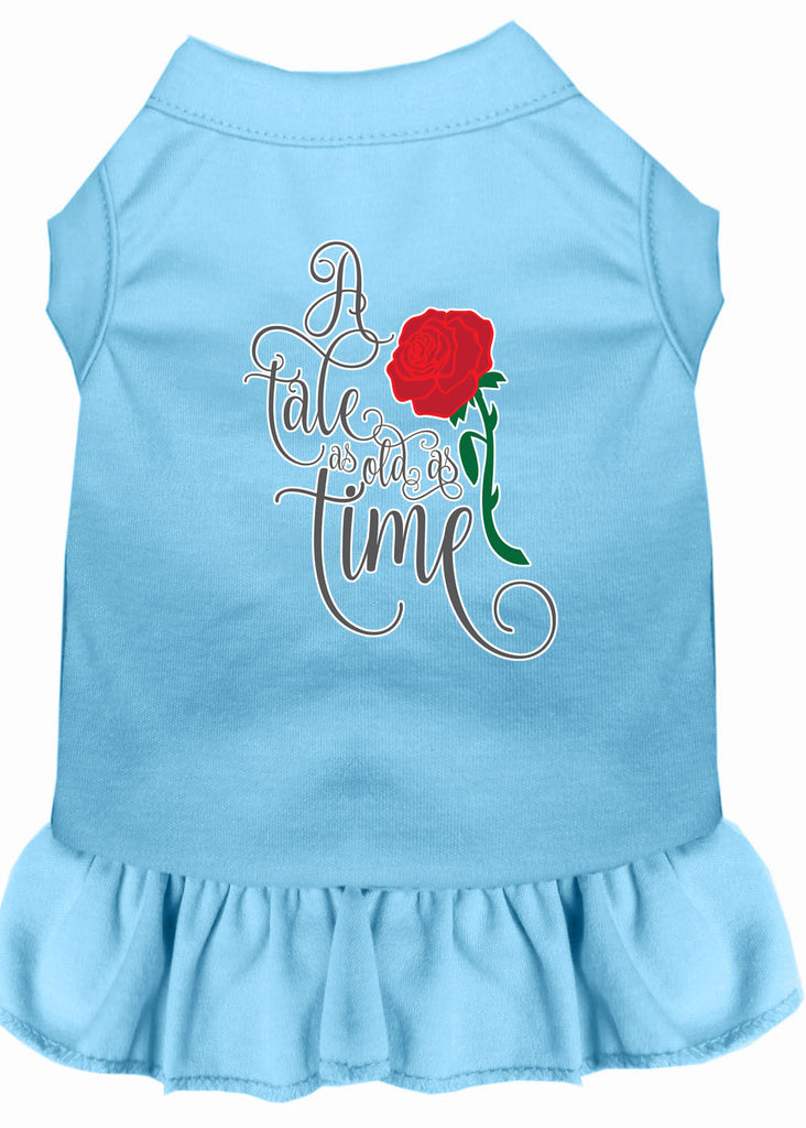 Timeless Tale Screen Print Dog Dress Baby Blue Sm