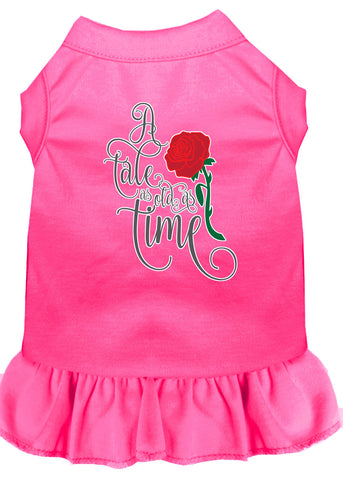 Timeless Tale Screen Print Dog Dress Bright Pink 4x