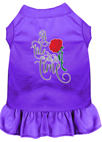 Timeless Tale Screen Print Dog Dress Purple 4x