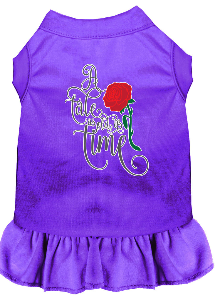 Timeless Tale Screen Print Dog Dress Purple Xs