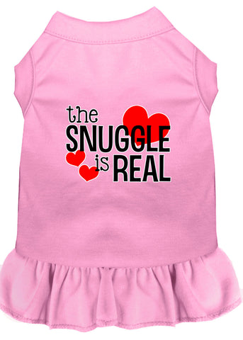 The Snuggle Is Real Screen Print Dog Dress Light Pink Xs