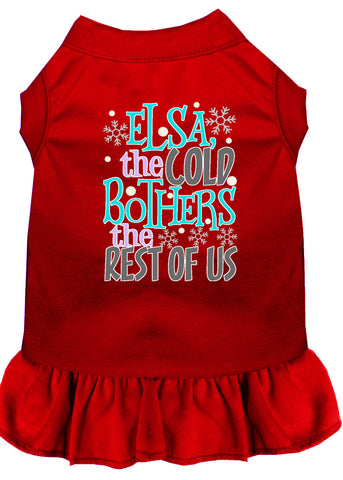 Elsa, The Cold Screen Print Dog Dress Red Med