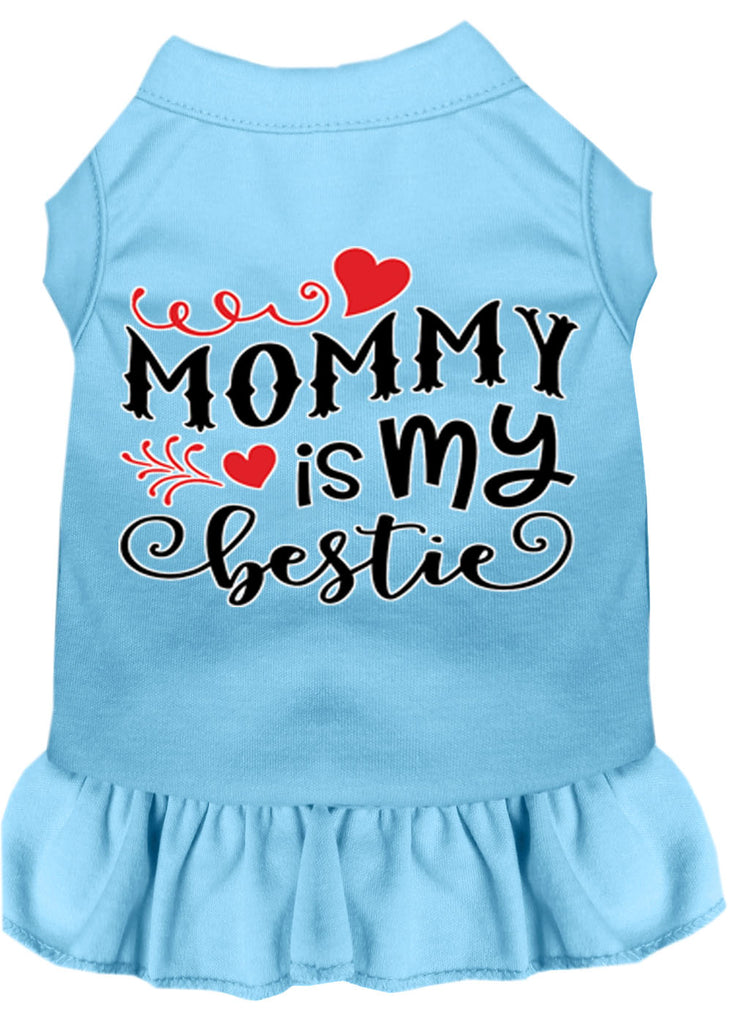 Mommy Is My Bestie Screen Print Dog Dress Baby Blue Med (12)