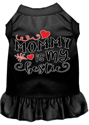 Mommy Is My Bestie Screen Print Dog Dress Black 4x (22)