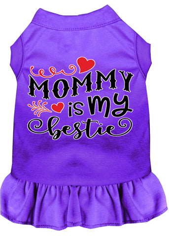 Mommy Is My Bestie Screen Print Dog Dress Purple 4x (22)