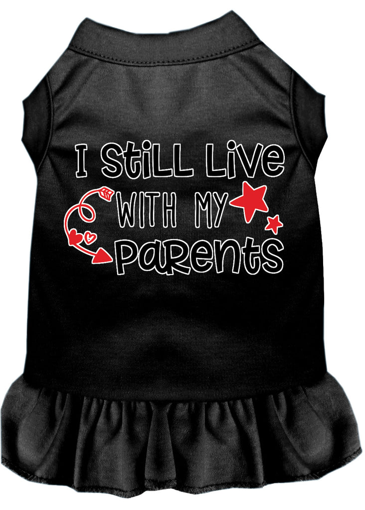 Still Live With My Parents Screen Print Dog Dress Black Lg (14)