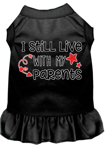 Still Live With My Parents Screen Print Dog Dress Black Lg (14)