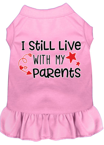 Still Live With My Parents Screen Print Dog Dress Light Pink 4x (22)