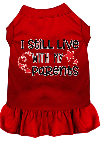 Still Live With My Parents Screen Print Dog Dress Red 4x (22)