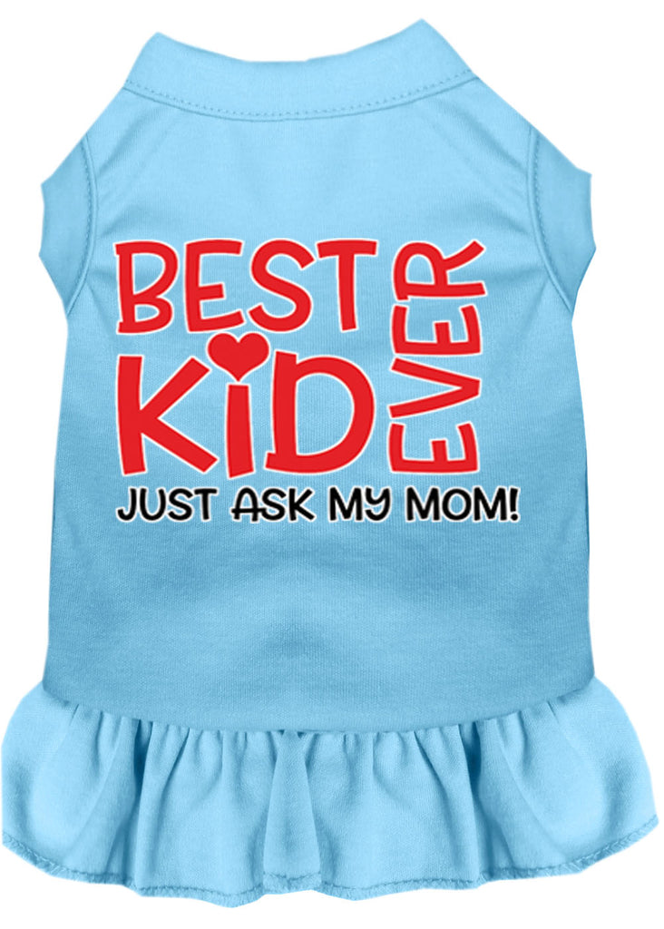 Ask My Mom Screen Print Dog Dress Baby Blue 4x (22)