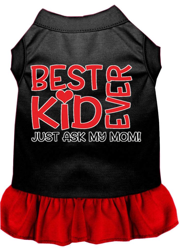 Ask My Mom Screen Print Dog Dress Black With Red Med (12)