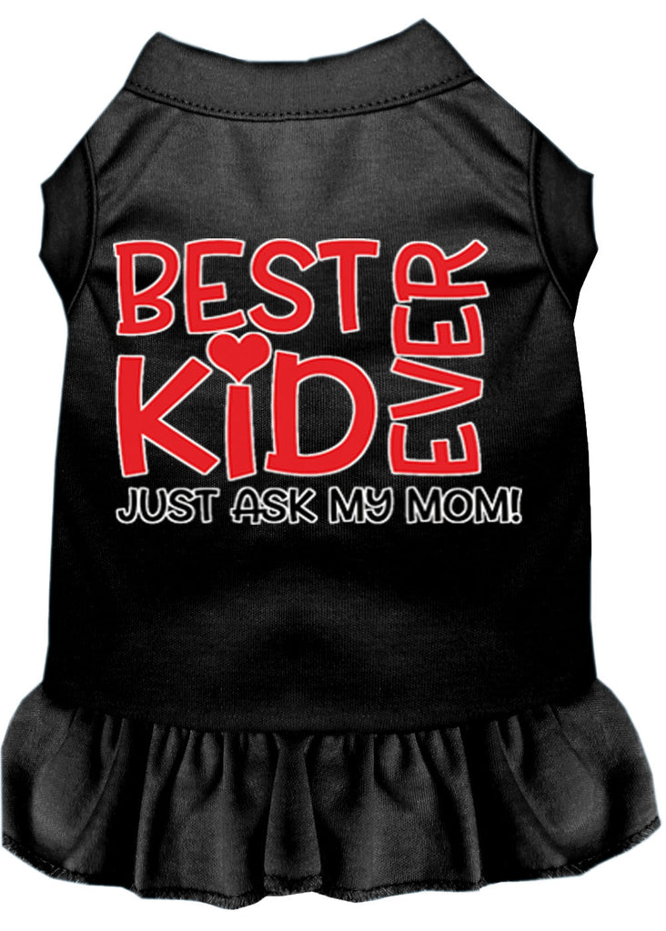 Ask My Mom Screen Print Dog Dress Black Xs (8)