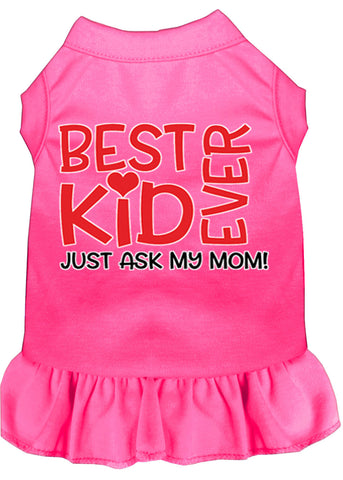 Ask My Mom Screen Print Dog Dress Bright Pink Xxxl (20)