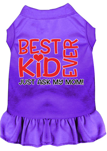 Ask My Mom Screen Print Dog Dress Purple Lg (14)