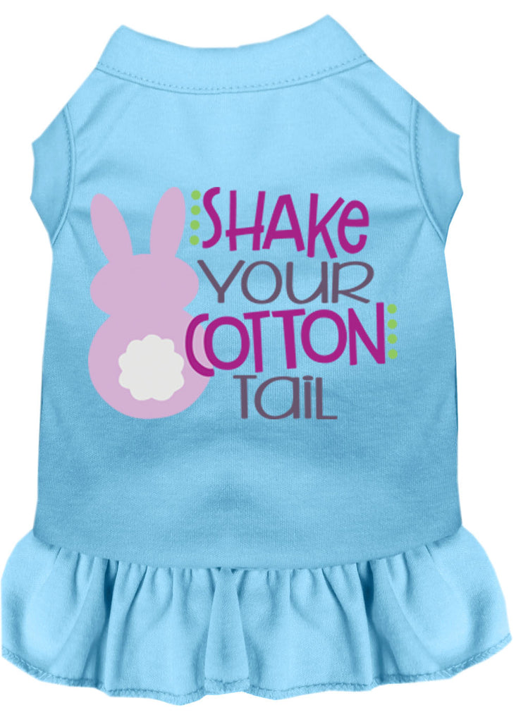 Shake Your Cotton Tail Screen Print Dog Dress Baby Blue Med (12)