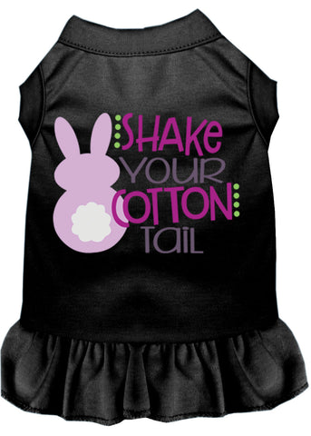 Shake Your Cotton Tail Screen Print Dog Dress Black 4x (22)