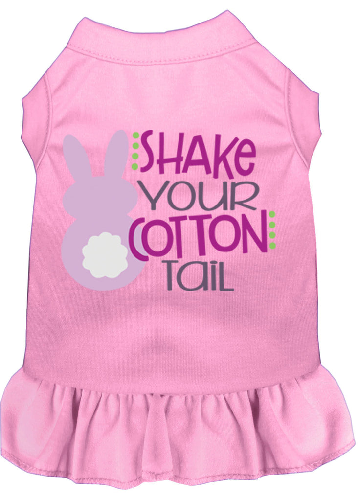 Shake Your Cotton Tail Screen Print Dog Dress Light Pink Sm (10)