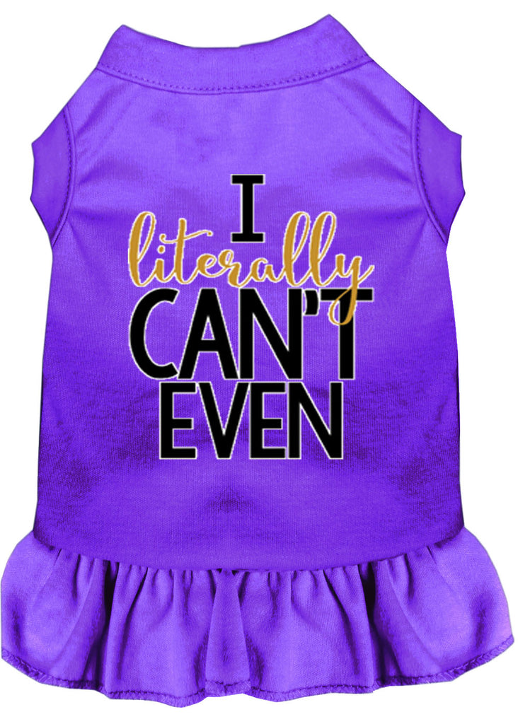 Literally Can't Even Screen Print Dog Dress Purple Lg (14)