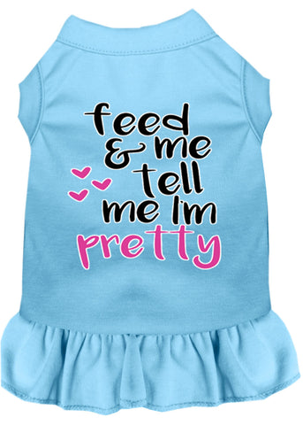 Tell Me I'm Pretty Screen Print Dog Dress Baby Blue Med (12)