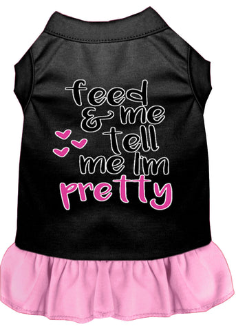 Tell Me I'm Pretty Screen Print Dog Dress Black With Light Pink Sm (10)