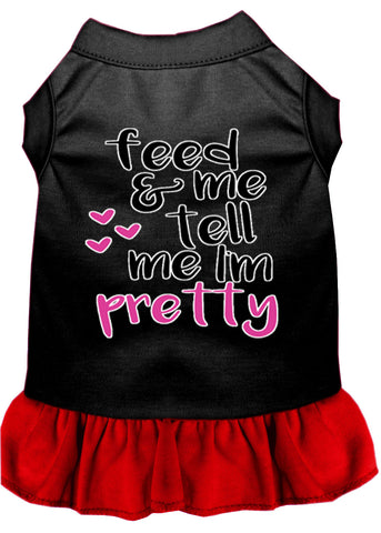 Tell Me I'm Pretty Screen Print Dog Dress Black With Red Lg (14)