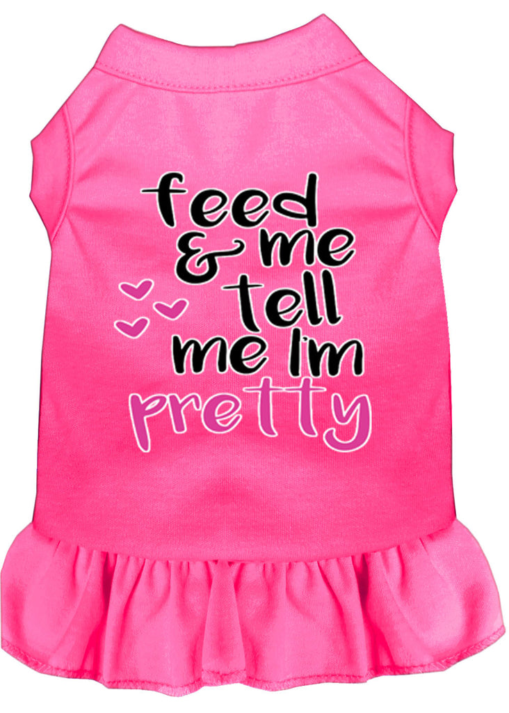 Tell Me I'm Pretty Screen Print Dog Dress Bright Pink 4x (22)