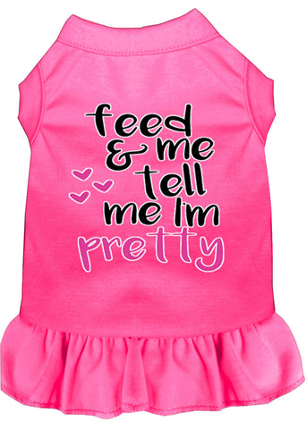 Tell Me I'm Pretty Screen Print Dog Dress Bright Pink Xxl (18)