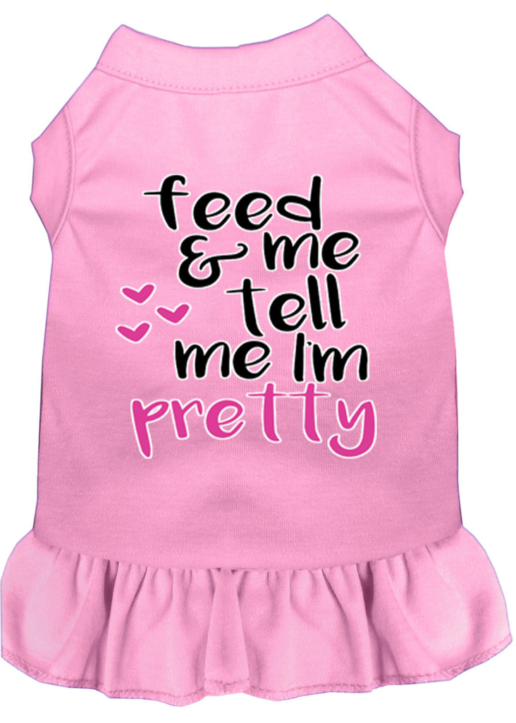 Tell Me I'm Pretty Screen Print Dog Dress Light Pink Lg (14)