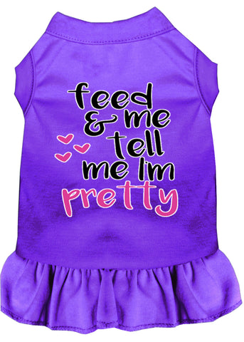 Tell Me I'm Pretty Screen Print Dog Dress Purple Med (12)