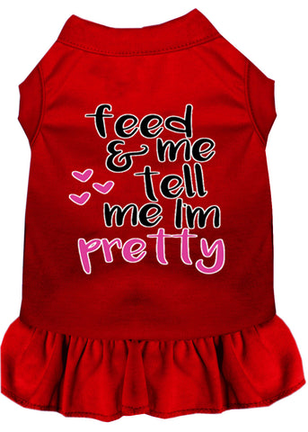 Tell Me I'm Pretty Screen Print Dog Dress Red 4x (22)